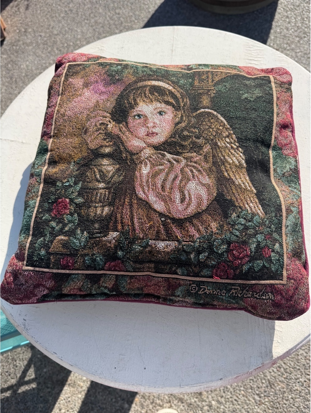 Donna Richardson Angel Collection Tapestry Pillow Woven Jacquard Victorian Decor